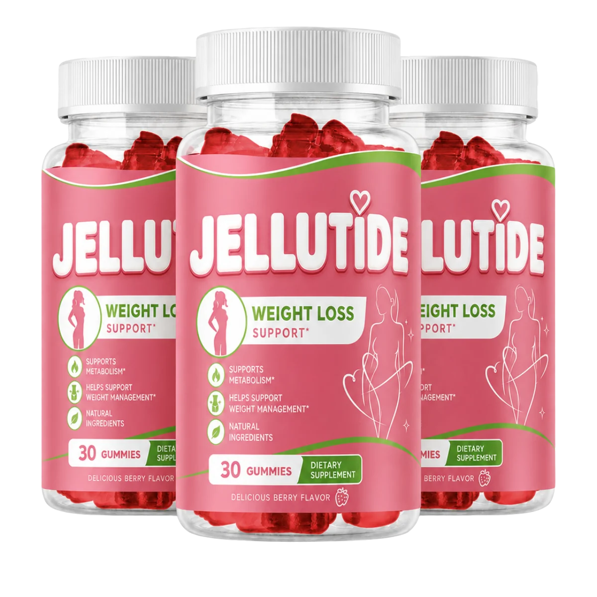 Jellu Tide™ weight loss support berry gummies — 3 bottles